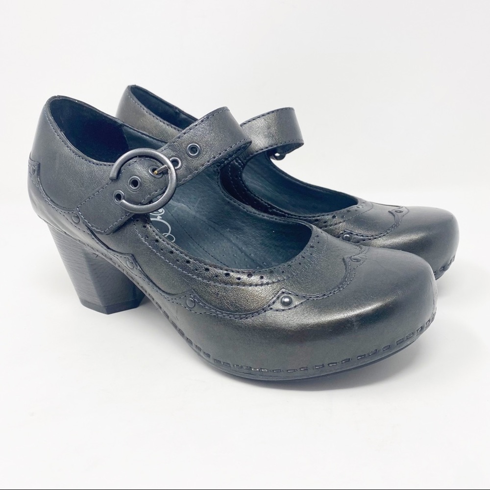 Dansko Nevin Mary Jane Heels Clogs Leather 39